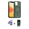 MARSİLYAN™- iPhone 11 Kılıf Siluet Minimal Prime - Siyah 360 Mat Full Body Arka Koruyucu + Raze Metal Kamera Lens - MR