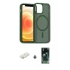 MARSİLYAN™- iPhone 11 Kılıf Siluet Minimal Prime - Siyah 360 Mat Full Body Arka Koruyucu + Renkli Kamera Lens Koruma Cam - TU