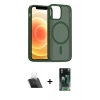 MARSİLYAN™- iPhone 11 Kılıf Siluet Minimal Prime - Siyah 360 Mat Full Body Arka Koruyucu + Kamera Lens Koruma Cam - SF