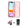 MARSİLYAN™- iPhone 11 Kılıf Siluet Minimal Prime - Siyah 360 Mat Full Body Arka Koruyucu + Raze Metal Kamera Lens - SH