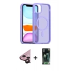 MARSİLYAN™- iPhone 11 Kılıf Siluet Minimal Prime - Siyah 360 Mat Full Body Arka Koruyucu + Raze Metal Kamera Lens - SH