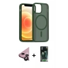MARSİLYAN™- iPhone 11 Kılıf Siluet Minimal Prime - Siyah 360 Mat Full Body Arka Koruyucu + Raze Metal Kamera Lens - SH