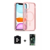 MARSİLYAN™- iPhone 11 Kılıf Siluet Minimal Prime - Siyah 360 Mat Full Body Arka Koruyucu + Turuncu PVD Metal Kamera Lens