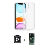 MARSİLYAN™- iPhone 11 Kılıf Siluet Minimal Prime - Siyah 360 Mat Full Body Arka Koruyucu + PVD Metal Kamera Lens - YL