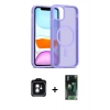MARSİLYAN™- iPhone 11 Kılıf Siluet Minimal Prime - Siyah 360 Mat Full Body Arka Koruyucu + PVD Metal Kamera Lens - YL