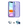 MARSİLYAN™- iPhone 11 Kılıf Siluet Minimal Prime - Siyah 3D Antistatik Cam Ekran Koruyucu + Pers Alüminyum Kamera Lens - GI