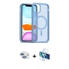MARSİLYAN™- iPhone 11 Kılıf Siluet Minimal Prime - Siyah 3D Antistatik Cam Ekran Koruyucu + Pers Alüminyum Kamera Lens - GI