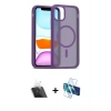 MARSİLYAN™- iPhone 11 Kılıf Siluet Minimal Prime - Siyah 3D Antistatik Cam Ekran Koruyucu + Kamera Lens Koruma Cam - SF