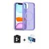 MARSİLYAN™- iPhone 11 Kılıf Siluet Minimal Prime - Siyah 3D Antistatik Cam Ekran Koruyucu + PVD Metal Kamera Lens - MI