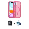 MARSİLYAN™- iPhone 11 Kılıf Siluet Minimal Prime - Siyah 3D Antistatik Cam Ekran Koruyucu + PVD Metal Kamera Lens - MI