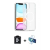 MARSİLYAN™- iPhone 11 Kılıf Siluet Minimal Prime - Siyah 3D Antistatik Cam Ekran Koruyucu + PVD Metal Kamera Lens - MI
