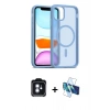 MARSİLYAN™- iPhone 11 Kılıf Siluet Minimal Prime - Siyah 3D Antistatik Cam Ekran Koruyucu + PVD Metal Kamera Lens - MI