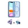 MARSİLYAN™- iPhone 11 Kılıf Siluet Minimal Prime - Siyah 3D Antistatik Cam Ekran Koruyucu + Raze Metal Kamera Lens - MR