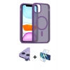MARSİLYAN™- iPhone 11 Kılıf Siluet Minimal Prime - Siyah 3D Antistatik Cam Ekran Koruyucu + Raze Metal Kamera Lens - MR