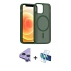 MARSİLYAN™- iPhone 11 Kılıf Siluet Minimal Prime - Siyah 3D Antistatik Cam Ekran Koruyucu + Raze Metal Kamera Lens - MR