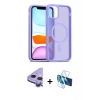 MARSİLYAN™- iPhone 11 Kılıf Siluet Minimal Prime - Siyah 3D Antistatik Cam Ekran Koruyucu + Raze Metal Kamera Lens - MR