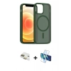MARSİLYAN™- iPhone 11 Kılıf Siluet Minimal Prime - Siyah 3D Antistatik Cam Ekran Koruyucu + Pers Alüminyum Kamera Lens - GD