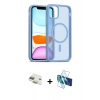 MARSİLYAN™- iPhone 11 Kılıf Siluet Minimal Prime - Siyah 3D Antistatik Cam Ekran Koruyucu + Pers Alüminyum Kamera Lens - GD