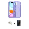 MARSİLYAN™- iPhone 11 Kılıf Siluet Minimal Prime - Siyah 3D Antistatik Hayalet Cam Ekran Koruyucu + Pers Alüminyum Kamera Lens - GD