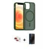 MARSİLYAN™- iPhone 11 Kılıf Siluet Minimal Prime - Siyah 3D Antistatik Hayalet Cam Ekran Koruyucu + Pers Alüminyum Kamera Lens - KI