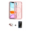 MARSİLYAN™- iPhone 11 Kılıf Siluet Minimal Prime - Siyah 3D Antistatik Hayalet Cam Ekran Koruyucu + Pers Alüminyum Kamera Lens - KI