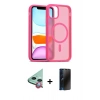 MARSİLYAN™- iPhone 11 Kılıf Siluet Minimal Prime - Siyah 3D Antistatik Hayalet Cam Ekran Koruyucu + Raze Metal Kamera Lens - KI