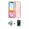 MARSİLYAN™- iPhone 11 Kılıf Siluet Minimal Prime - Siyah 3D Antistatik Hayalet Cam Ekran Koruyucu + Raze Metal Kamera Lens - KI