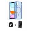 MARSİLYAN™- iPhone 11 Kılıf Siluet Minimal Prime - Siyah 3D Antistatik Hayalet Cam Ekran Koruyucu + PVD Metal Kamera Lens - MI