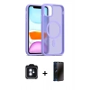 MARSİLYAN™- iPhone 11 Kılıf Siluet Minimal Prime - Siyah 3D Antistatik Hayalet Cam Ekran Koruyucu + PVD Metal Kamera Lens - MI