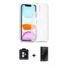 MARSİLYAN™- iPhone 11 Kılıf Siluet Minimal Prime - Siyah 3D Antistatik Hayalet Cam Ekran Koruyucu + PVD Metal Kamera Lens - MI
