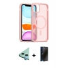 MARSİLYAN™- iPhone 11 Kılıf Siluet Minimal Prime - Siyah 3D Antistatik Hayalet Cam Ekran Koruyucu + Raze Metal Kamera Lens - MI