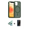MARSİLYAN™- iPhone 11 Kılıf Siluet Minimal Prime - Siyah 3D Antistatik Hayalet Cam Ekran Koruyucu + Raze Metal Kamera Lens - MI