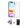 MARSİLYAN™- iPhone 11 Kılıf Siluet Minimal Prime - Siyah 3D Antistatik Hayalet Cam Ekran Koruyucu + Raze Metal Kamera Lens - MR