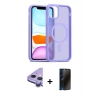 MARSİLYAN™- iPhone 11 Kılıf Siluet Minimal Prime - Siyah 3D Antistatik Hayalet Cam Ekran Koruyucu + Raze Metal Kamera Lens - MR