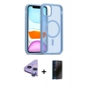 MARSİLYAN™- iPhone 11 Kılıf Siluet Minimal Prime - Siyah 3D Antistatik Hayalet Cam Ekran Koruyucu + Raze Metal Kamera Lens - MR