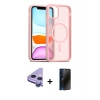 MARSİLYAN™- iPhone 11 Kılıf Siluet Minimal Prime - Siyah 3D Antistatik Hayalet Cam Ekran Koruyucu + Raze Metal Kamera Lens - MR