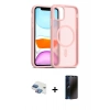 MARSİLYAN™- iPhone 11 Kılıf Siluet Minimal Prime - Siyah 3D Antistatik Hayalet Cam Ekran Koruyucu + Pers Alüminyum Kamera Lens - GI