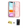 MARSİLYAN™- iPhone 11 Kılıf Siluet Minimal Prime - Siyah 3D Antistatik Hayalet Cam Ekran Koruyucu + Rainbow Kamera Lens Koruma Cam - KI