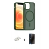 MARSİLYAN™- iPhone 11 Kılıf Siluet Minimal Prime - Siyah 3D Antistatik Hayalet Cam Ekran Koruyucu + Renkli Kamera Lens Koruma Cam - YL