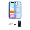 MARSİLYAN™- iPhone 11 Kılıf Siluet Minimal Prime - Siyah 3D Antistatik Hayalet Cam Ekran Koruyucu + Renkli Kamera Lens Koruma Cam - SI