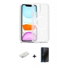 MARSİLYAN™- iPhone 11 Kılıf Siluet Minimal Prime - Siyah 3D Antistatik Hayalet Cam Ekran Koruyucu + Renkli Kamera Lens Koruma Cam - SI