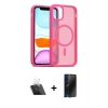 MARSİLYAN™- iPhone 11 Kılıf Siluet Minimal Prime - Siyah 3D Antistatik Hayalet Cam Ekran Koruyucu + Şeffaf Kamera Lens Koruma Cam