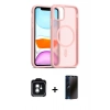 MARSİLYAN™- iPhone 11 Kılıf Siluet Minimal Prime - Siyah 3D Antistatik Hayalet Cam Ekran Koruyucu + PVD Metal Kamera Lens - YL