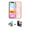 MARSİLYAN™- iPhone 11 Kılıf Siluet Minimal Prime - Siyah 3D Antistatik Mat Seramik Nano Ekran Koruyucu + Raze Metal Kamera Lens - KI