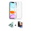 MARSİLYAN™- iPhone 11 Kılıf Siluet Minimal Prime - Siyah 3D Antistatik Mat Seramik Nano Ekran Koruyucu + Raze Metal Kamera Lens - MI
