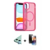 MARSİLYAN™- iPhone 11 Kılıf Siluet Minimal Prime - Siyah 3D Antistatik Mat Seramik Nano Ekran Koruyucu + Raze Metal Kamera Lens - MI