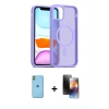 MARSİLYAN™- iPhone 11 Kılıf Siluet Minimal Prime - Siyah 3D Antistatik Mat Seramik Nano Ekran Koruyucu + Neon Fosforlu Kamera Lens - YL