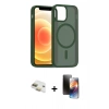 MARSİLYAN™- iPhone 11 Kılıf Siluet Minimal Prime - Siyah 3D Antistatik Mat Seramik Nano Ekran Koruyucu + Pers Alüminyum Kamera Lens - GD