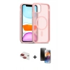 MARSİLYAN™- iPhone 11 Kılıf Siluet Minimal Prime - Siyah 3D Antistatik Mat Seramik Nano Ekran Koruyucu + Pers Alüminyum Kamera Lens - KI