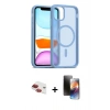 MARSİLYAN™- iPhone 11 Kılıf Siluet Minimal Prime - Siyah 3D Antistatik Mat Seramik Nano Ekran Koruyucu + Pers Alüminyum Kamera Lens - KI